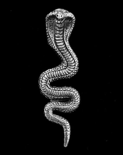 Cobra Charm Silver Plated Brass Pendant