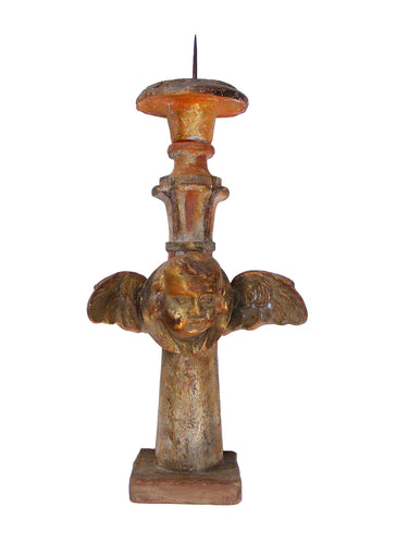 Angel Candlestick - plaster that looks like carved wood