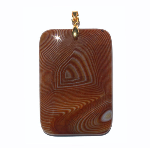 Brown Onyx Pendant with gold plated silver bail