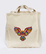 Load image into Gallery viewer, Psychedelic Owl Grocery Bag - Cotton Tote