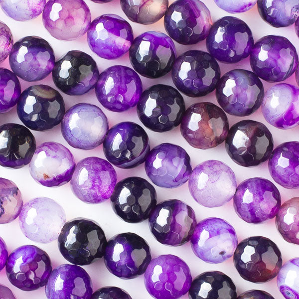Cracked Agate Beads in a Magenta Purple Mix