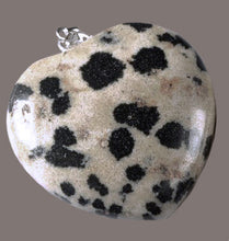 Load image into Gallery viewer, Dalmatian Jasper Pendant in puffy heart shape - also known as Dalmatian