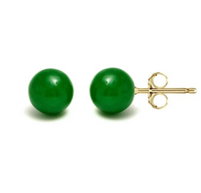 Load image into Gallery viewer, Jade Earrings 10mm Round Stud Earrings - Even prettier price!
