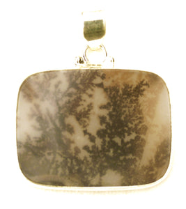 Dendrite Agate Pendant set in Sterling Silver Frame