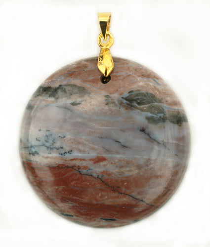 Dendrite Agate Pendant with 14k Gold-Plated Bail for strong nerves.