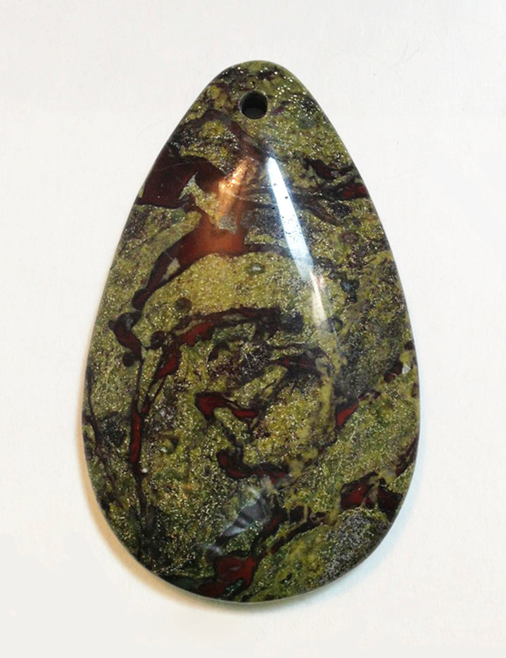Dragon Blood Jasper Bead in Pear-Shape