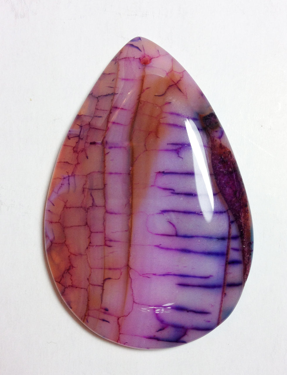 Purple Dragon Veins Agate Pear-Shaped Focal Bead