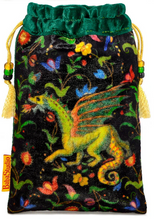 Load image into Gallery viewer, Green Dragon Tarot Bag made from Vietnamese Silk Velvet