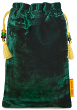 Load image into Gallery viewer, Green Dragon Tarot Bag made from Vietnamese Silk Velvet