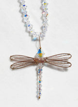 Load image into Gallery viewer, Crystal Dragonfly Necklace Swarovski Crystals in Aurora Borealis