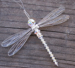 Dragonfly Mobile Swarovski Crystal Suncatcher Small Size