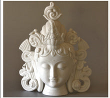 Load image into Gallery viewer, Tara Fine Porcelain Head in Celadon Green Tara or White Tara with wood stand