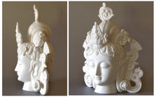 Load image into Gallery viewer, Tara Fine Porcelain Head in Celadon Green Tara or White Tara with wood stand