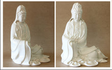 Load image into Gallery viewer, Kwan Yin Porcelain Statue Thinking Pose