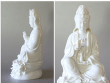 Load image into Gallery viewer, Kwan Yin Goddess of Compassion Statue Blanc de Chine Porcelain