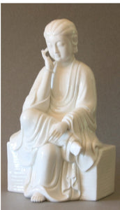 Kwan Yin in Pensive Pose Blanc de Chine Figurine