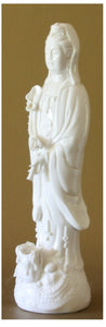White Porcelain Kwan Yin Statue 12 inch Fountain