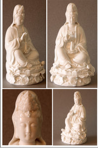 Kwan Yin Porcelain Statue Seated