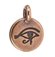 Load image into Gallery viewer, Antique Copper Plated Pewter Eye of Horus Charm by TierraCast