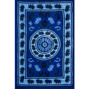 Elephant Mandala Sarong Soft Wrap in Indigo Blue