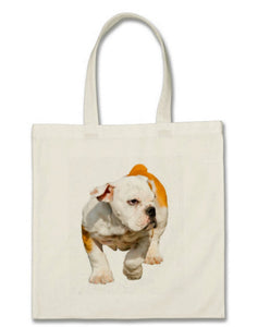 English Bull Dog Flat Cotton Tote Bag