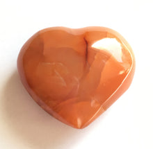 Load image into Gallery viewer, Carnelian Puffy Heart for happiness.  Extra small 33mm wide.