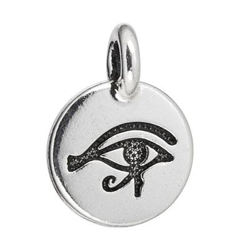 Eye of Horus Silver Plated Pewter Charm with Antique Finish