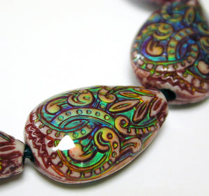 Polymer Beads Fancy Flame Mirage Beads