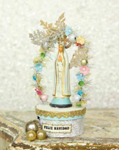Feliz Navidad Holy Mother Candy Box - handmade work of art