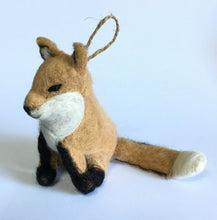 Load image into Gallery viewer, Fox Ornament with Jute String