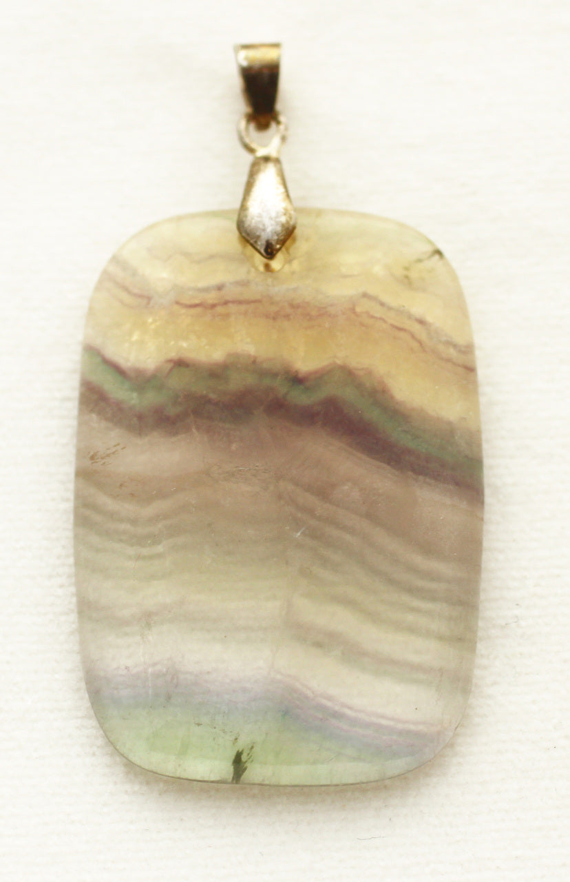 Rainbow Fluorite Oblong Pendant for a more dynamic personality