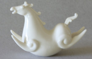Rocking Tibetan Wind Flying Horse Blanc-de-Chine Porcelain Figurine