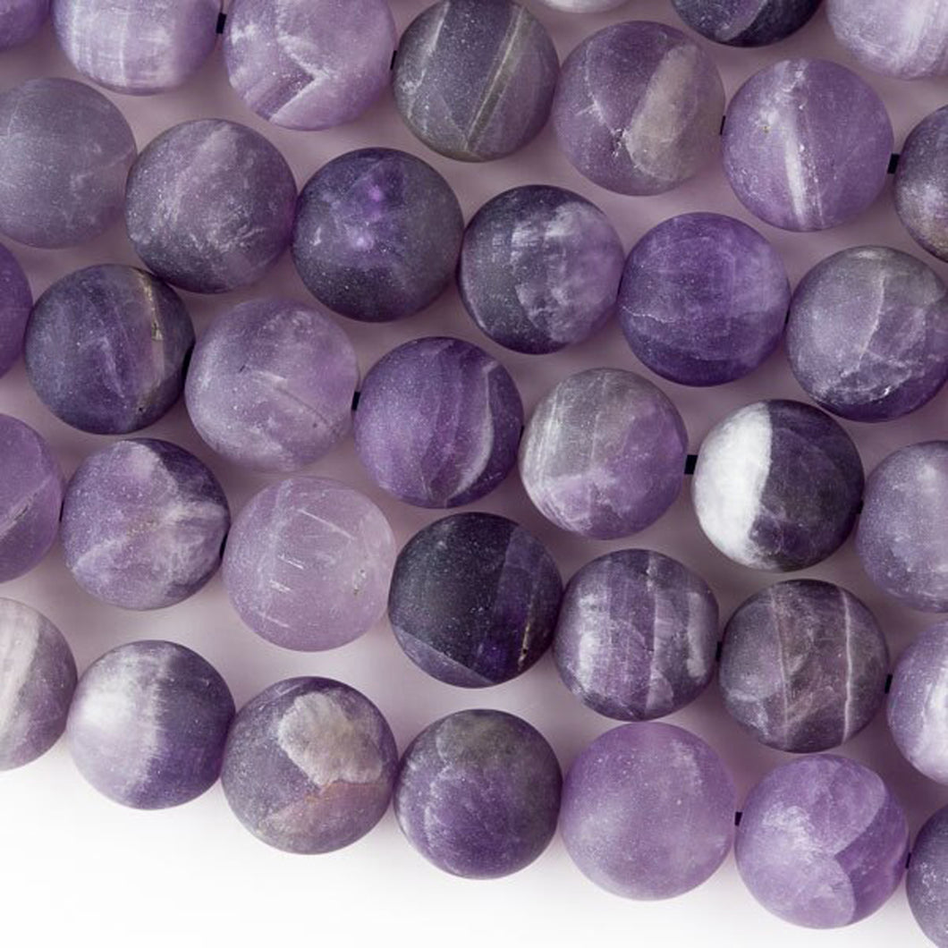 Matte Amethyst beads 10mm round natural gemstone beads