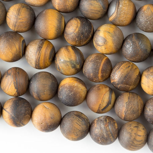 Matte Tigers Eye 10mm Stone Beads