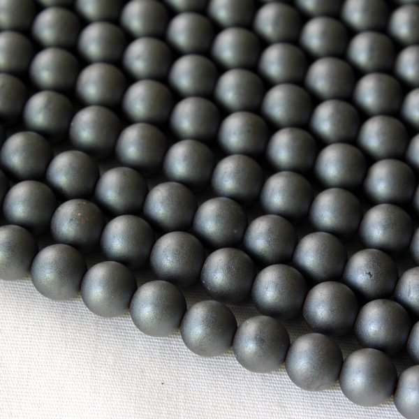 Matte Hematite Beads 8mm Rounds