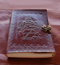 Load image into Gallery viewer, Lord Ganesh Embossed Leather Journal