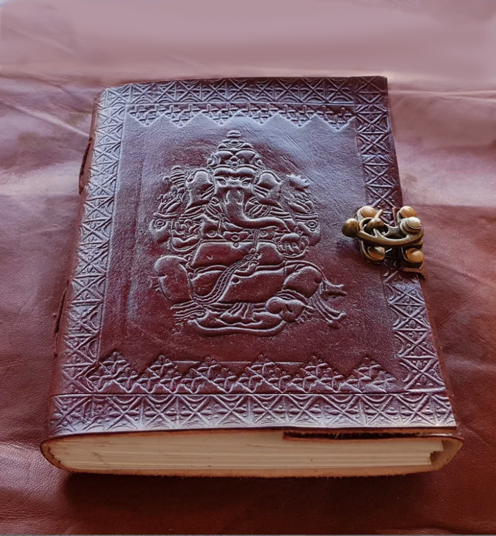 Lord Ganesh Embossed Leather Journal