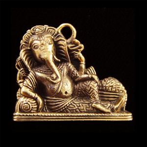 Lord Ganesh Reclining Copper Charm