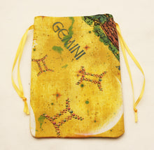Load image into Gallery viewer, Gemini Zodiac Sign Cotton Drawstring Bag for Your Tarot Deck
