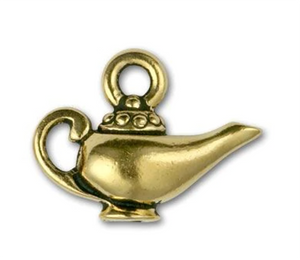 Genie Lamp Pendant or Charm in Antique Gold from TierraCast