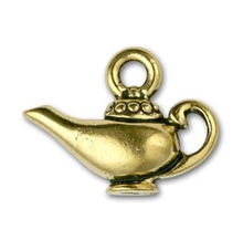 Load image into Gallery viewer, Genie Lamp Pendant or Charm in Antique Gold from TierraCast