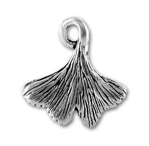 Gingko Leaf Silver Charm