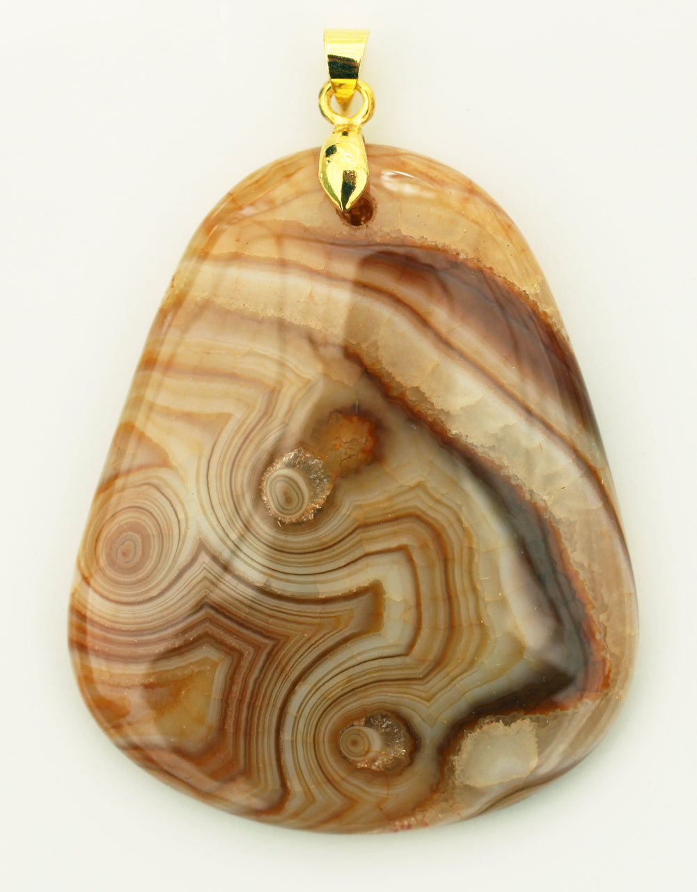 Dragon Veins Agate Pendant with gold plated sterling silver bail