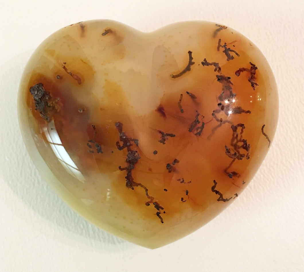 Carnelian Agate Puffy Heart 55mm