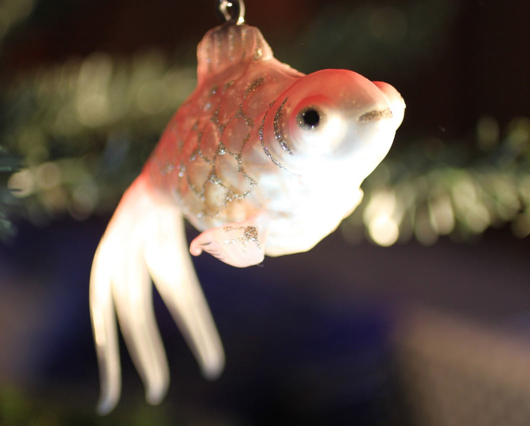 Fish Ornament Glittered, Hand-Painted