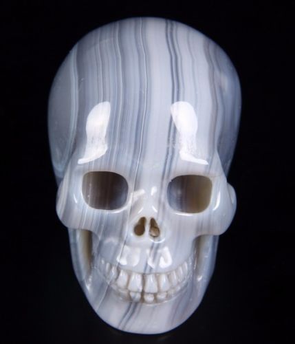 Gray Banded Agate Skull