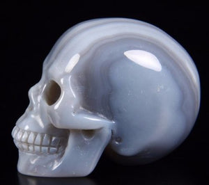 Gray Banded Agate Skull