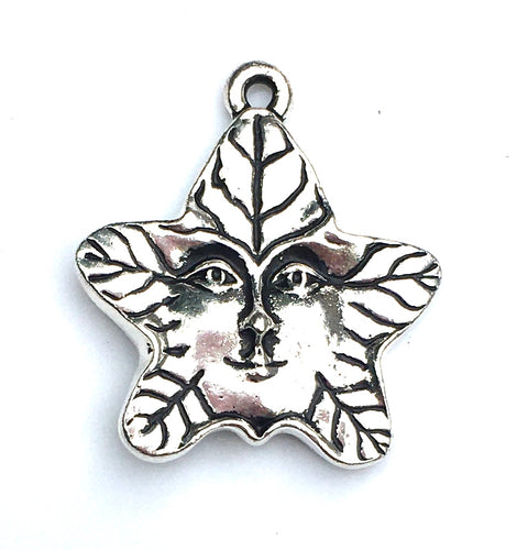 The Green Man Charm in Silver by TierraCast