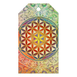 Gift Tag Green Flower of Life Ten-Pack