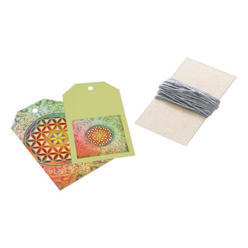Gift Tag Green Flower of Life Ten-Pack